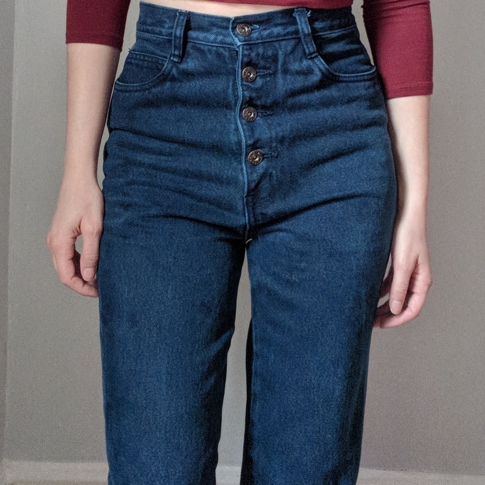 Vintage Button Fly High Waist Jeans (Mom Jeans)